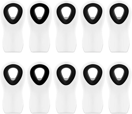10 Pack Magnetic Chip Clips, Bag Clips, Food Clip, Plastic White Snack Clip with Magnet for Refrigerator