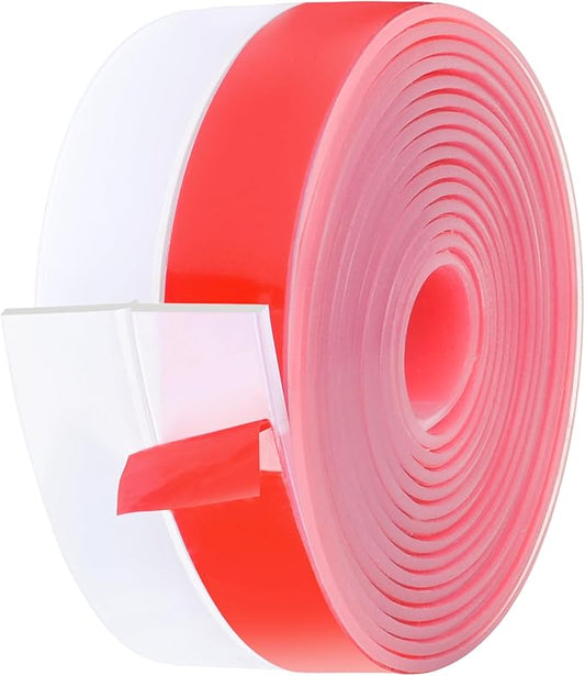 MYFAMIREA Door Weather Stripping 2IN (W) x 10FT (L) Door Draft Stopper Seal Tape Silicone Seal Strip Self Adhesive Shower Sweep Insulation Tape Side Bottom Strip for Sliding Glass Window Gap, Clear