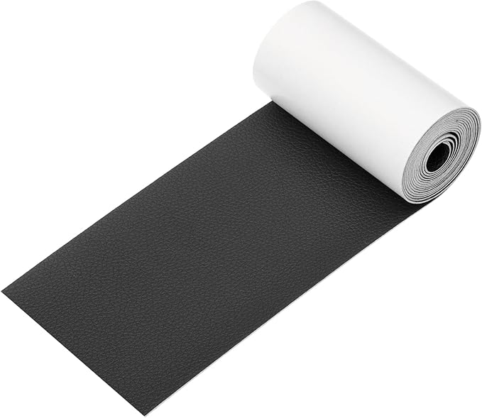PATIKIL Leather Patches Tape for Furniture, 3.2 x 61 Inch Self Adhesive Vinyl Leather Repair Kit Cover Sheet for Couch, Sofa, Car Seats, Office Chair, Black