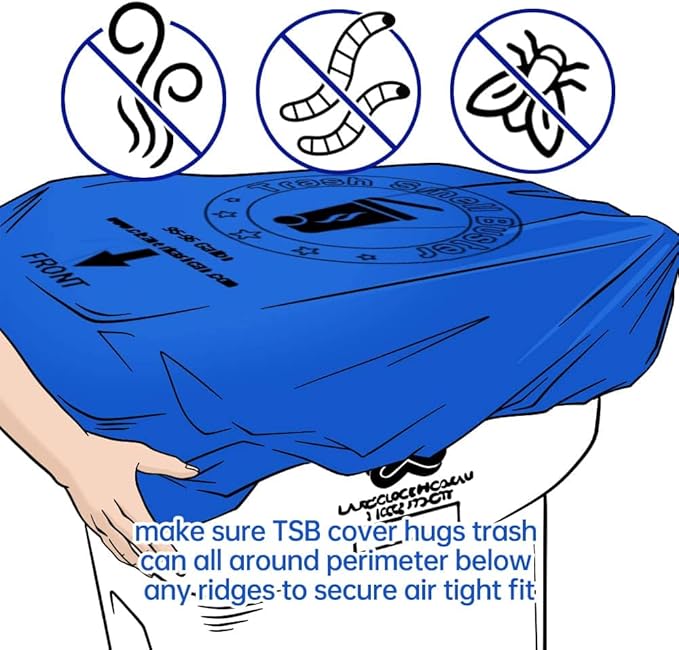 64 Gallon Trash Can Cover Odor Eliminating Bag with Elastic Band Lemon Scented Durable Chemical Free 1 Cover