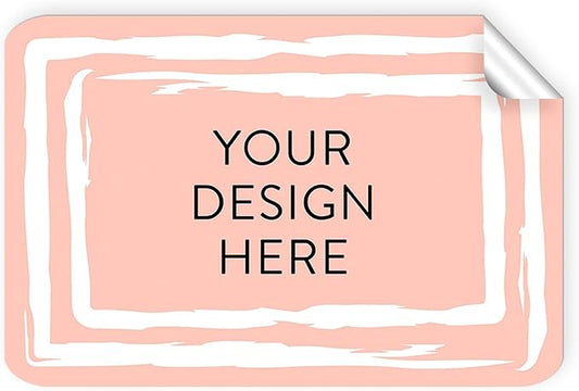 100 Custom Vinyl Stickers - Upload Your own Image, Text, Design, Logo - Personalized Logo Labels for Handmade, Packaging, Bottle, Jars, Candle, Brand Stickers (Peach, 3x2)