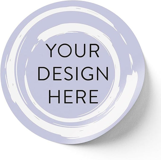 100 Custom Vinyl Stickers - Upload Your own Image, Text, Design, Logo - Personalized Logo Labels for Handmade, Packaging, Bottle, Jars, Candle, Brand Stickers (Lavender Swirls, 2x2)