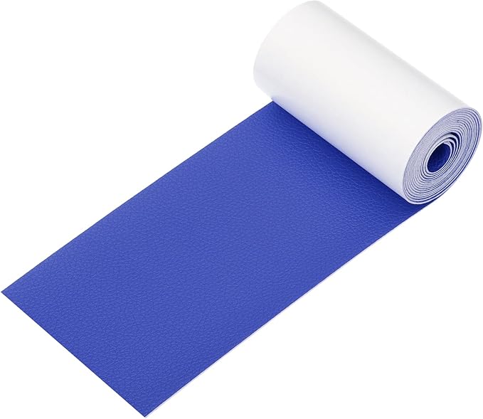 PATIKIL Leather Patches Tape for Furniture, 3.2 x 61 Inch Self Adhesive Vinyl Leather Repair Kit Cover Sheet for Couch, Sofa, Car Seats, Office Chair, Dark Blue