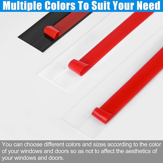 Draft Seal Tape for Doors and Windows 2 in x 20 Ft Silicone Weather Stripping Extra Thick 2mm Door Seal Strip with Strong Adhesive Draft Insulation Stopper Side Seal - White