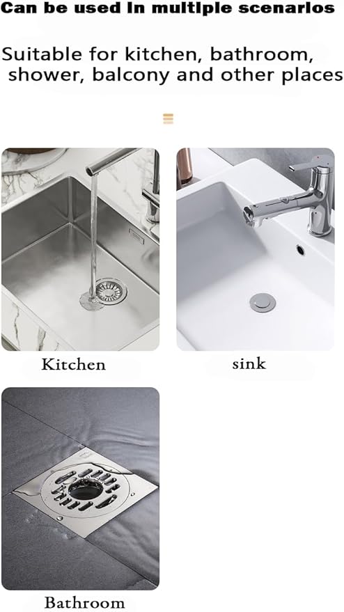 Drain Hair Catcher, Bathtub Drain Protecto 2 PCS （Gray Square）