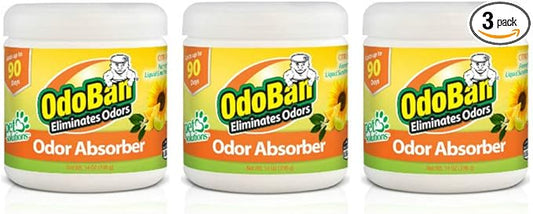 OdoBan Solid Odor Absorber Eliminator for Home and Small Spaces, Citrus Scent, 14 Ounces Each, 3-Pack