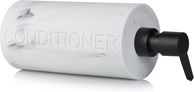 Conditioner Dispenser – Luxurious Refillable Pump Bottle with Embossed Text, Durable Construction for Bathroom and Kitchen