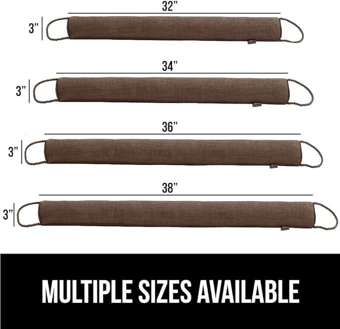 GORILLA GRIP Door Draft Stopper for Bottom of Doors, Weather Stripping Seal Blocks Hot Air, Noise, Bugs, Keeps Cold AC in, Sound Proofing Easy Install Gap Filler, Home Essentials, 36 Inch, Brown