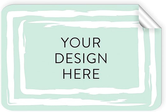 100 Custom Vinyl Stickers - Upload Your own Image, Text, Design, Logo - Personalized Logo Labels for Handmade, Packaging, Bottle, Jars, Candle, Brand Stickers (Mint, 4x2)