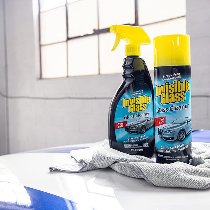Invisible Glass 91164-3PK Premium Aerosol Glass and Window Cleaner for Auto and Home Cleans Glass, Windows, Windshields, and More, Streak-Free, Ammonia-Free, Tint-Safe, 19 oz (Pack of 3)