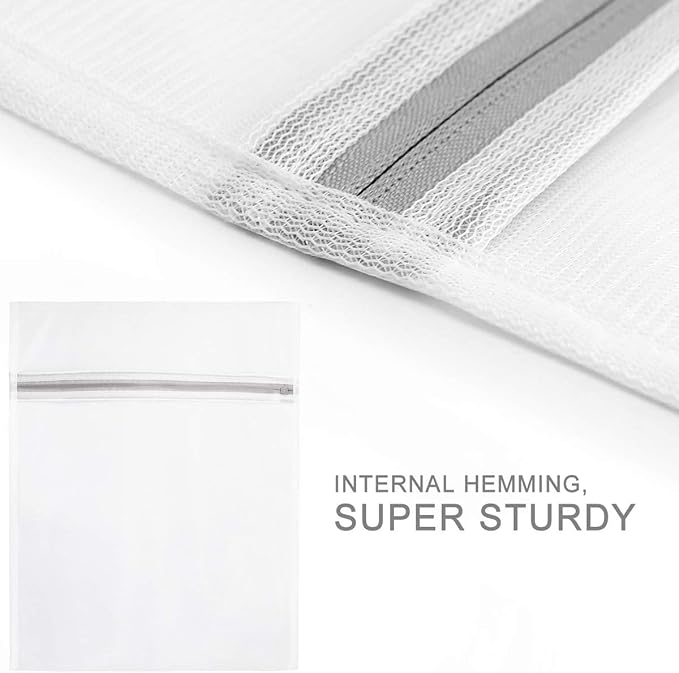 Muchfun 3Pcs Durable Fine Mesh Laundry Bags for Delicates 12 x 16 Inches (3, Medium)