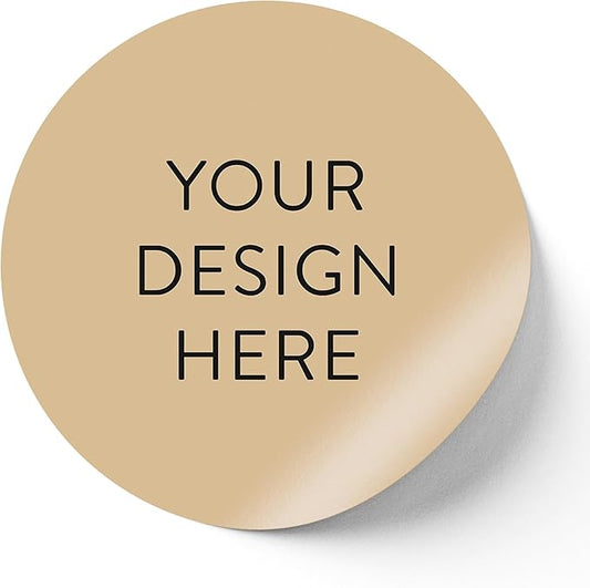 100 Custom Vinyl Stickers - Upload Your own Image, Text, Design, Logo - Personalized Logo Labels for Handmade, Packaging, Bottle, Jars, Candle, Brand Stickers (Brown, 2x2)