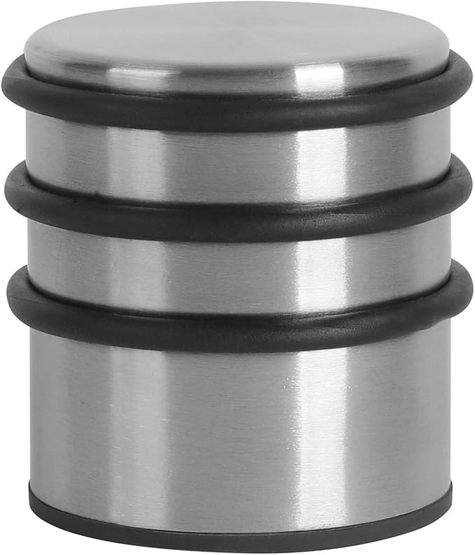 KINJOEK 3 PCS Heavy Weight Door Stopper, No DrillStainless Steel Door Stop with Protective Rubber Bands Door Wedge for Office, Home, Garage, Laundry Door