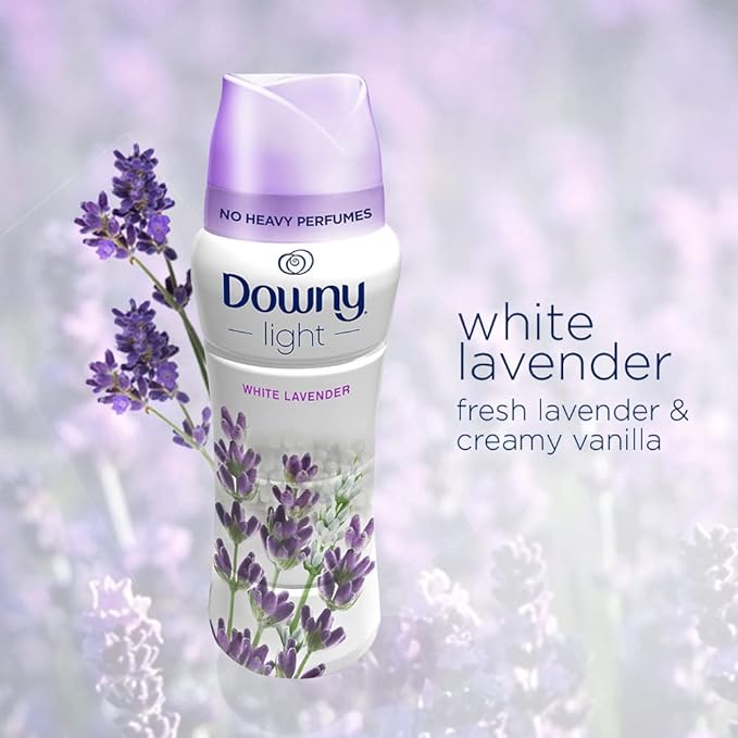 Downy Light Laundry Scent Booster Beads for Washer, White Lavender, 13.4 oz, with No Heavy Perfumes