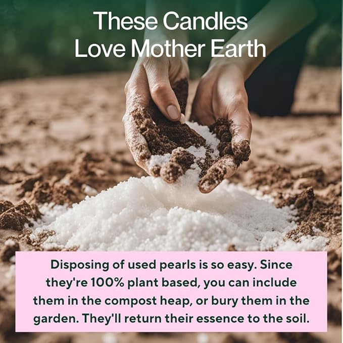 LILY LADUE Candle Refill Kit - 2Lb/32Oz Pearled Candles Sand and Wicks (48) and Hammered Bronze Holder, Reusable Unique Sand Candles with Wicks for Candle Making, Bulk Unscented Pearl Wax Beads