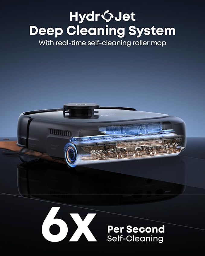 eufy Robot Vacuum E28, Portable Deep Cleaner for Carpet, HydroJet System with Roller Mop, All-in-One Robot Vacuum and Mop Combo, 20,000 Pa Suction, Zero-Tangling, Corner-to-Edge Cleaning (Upgraded)