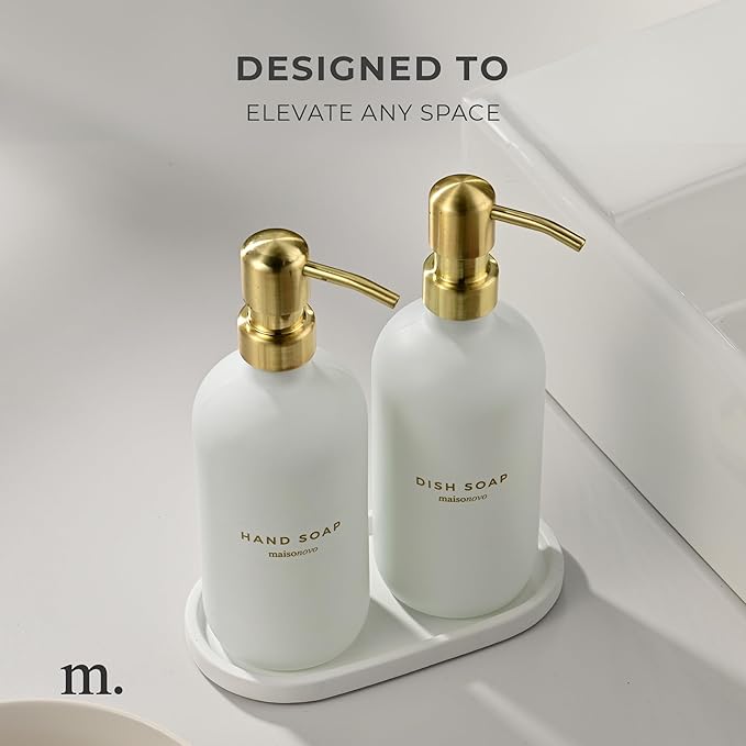 MaisoNovo Soap Pump Replacement - 2X Gold Metal Pumps - Pump Dispenser - Soap Dispenser Pump Replacement - Stainless Steel Soap Pump - Pump for Soap Dispenser