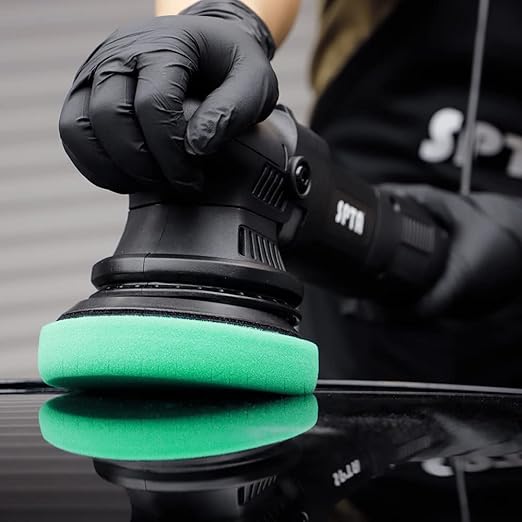 Green Heavy Cut Pad, Buffing Polishing Pads, SPTA 1Pc 6.5 Inch Face for 6 Inch 150mm Backing Plate Compound Buffing Sponge Pads for Car Buffer Polisher Compounding, Polishing and Waxing -FPTSS6G