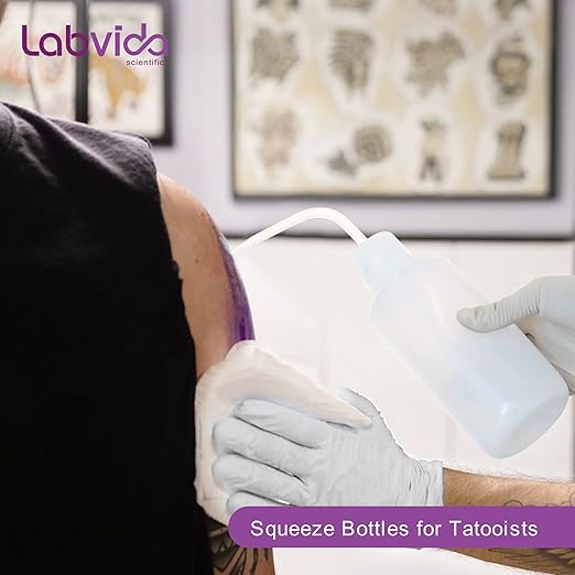 New Released Thick Wall 250ml Squeeze Bottle Set 2pcs- Laboratory Grade Durable Wash Bottles for Precision Liquid Dispensing and Tattoo Cleaning