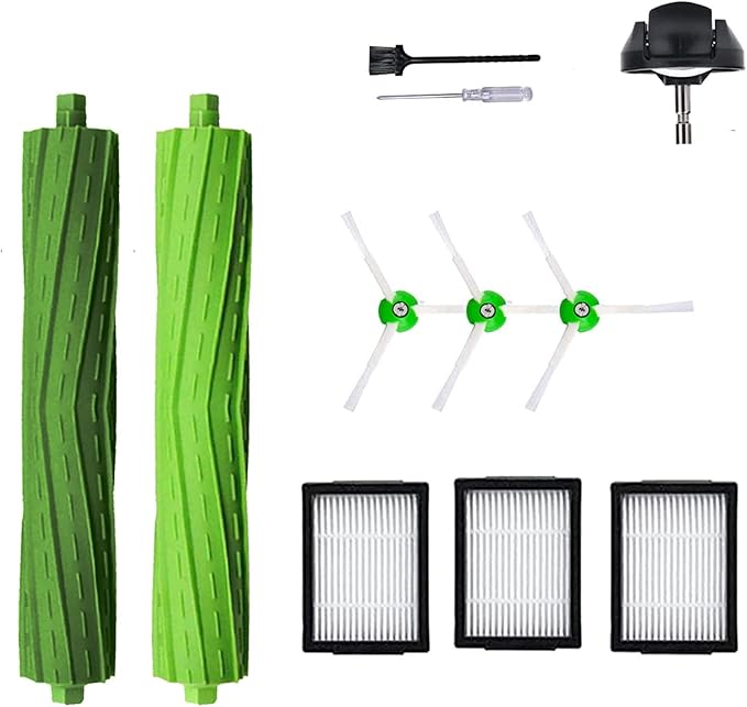 Replacement Parts Accessories for iRobot Roomba i7 i6 i8 i3 i4 i1 e5 e6 I E Series Vacuum Cleaner Includes 1 Pack Roller Brush, Front Caster Wheel, 3 Pack Filter, Side Brush