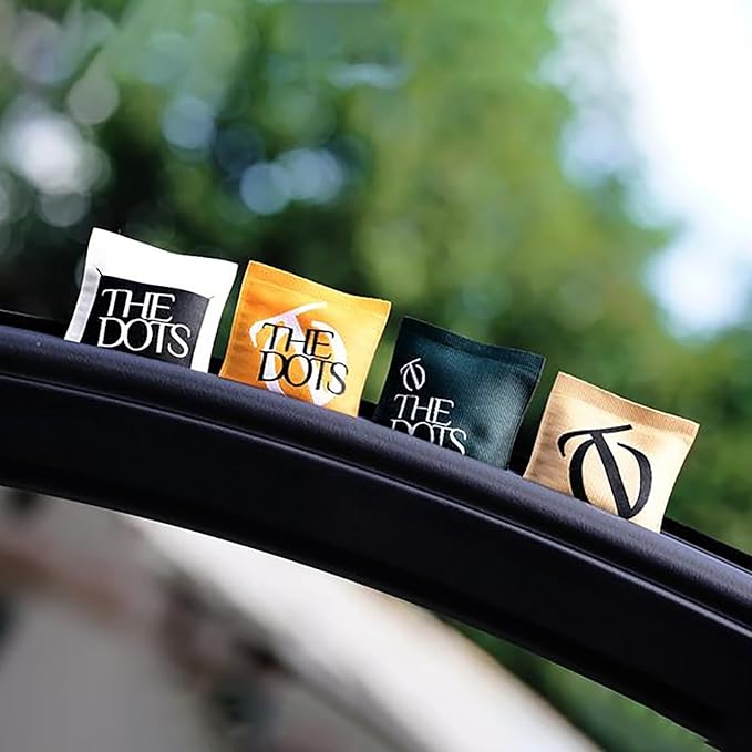 THEDOTS Series Frosted Ebony Car Vent Clip, Fabric Sachet Air Freshener, 30 Days Long-Lasting for Car Interior Decor, Non-Toxic (1 Pack)