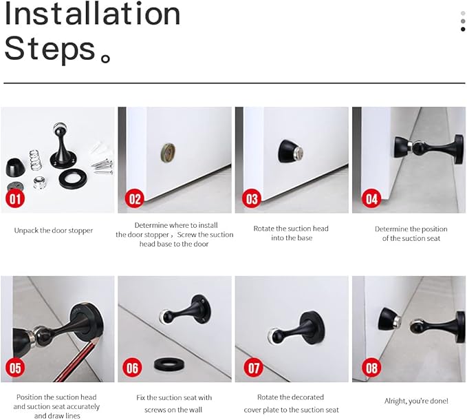 Door Stopper 1 Pack Magnetic Door Stops, Zinc Alloy Antique Brass Door Catch Door Holder Wall Floor Mounted, Metal Soft-Catch