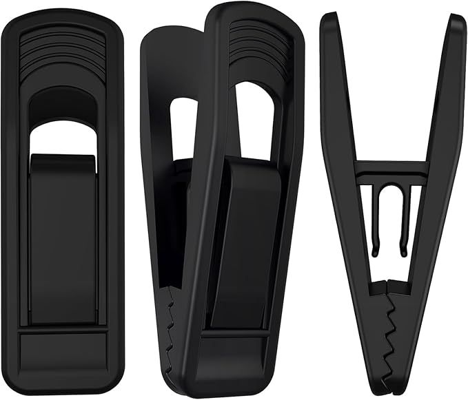 Hanger Clips Perfect for Velvet Hangers (Black, 80 PCS), Strong Plastic Clips Pant Skirt Hanger Clips for Black Flocking Felt Hangers