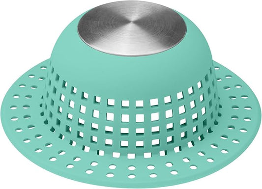 Shower Drain Hair Catcher, Bathtub Drain Cover Foldable Silicone Shower & Tub Protector for Pop-Up & Regular Drains