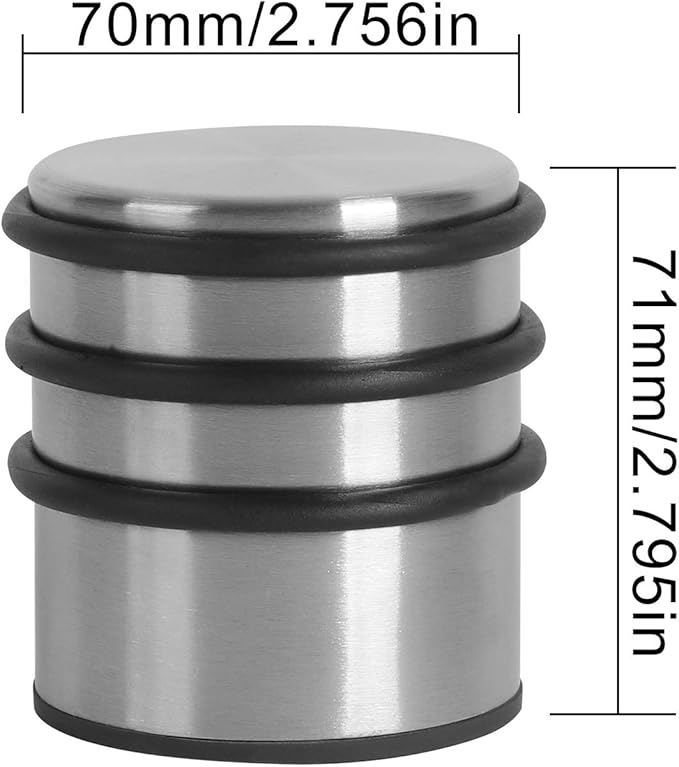 KINJOEK 2PCS Heavy Weight Door Stopper, No Drill Stainless Steel Door Stop with Protective Rubber Bands Door Wedge for Office, Home, Garage, Laundry Door