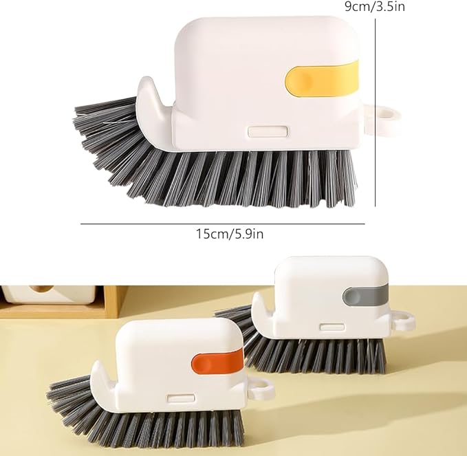 3 in 1 Groove Cleaning Brush, 2025 New Multifunction Window Track Cleaner Brush, Hanging Hard Bristle Cleaner Brushes for Kitchen (Orange)