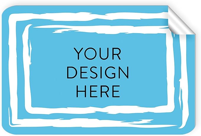 100 Custom Vinyl Stickers - Upload Your own Image, Text, Design, Logo - Personalized Logo Labels for Handmade, Packaging, Bottle, Jars, Candle, Brand Stickers (Blue Swirls, 3x2)