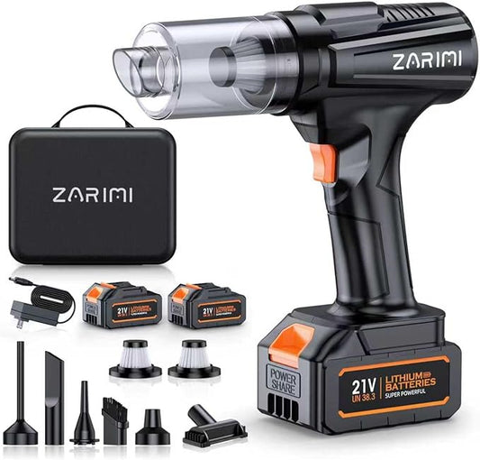 Cordless Handheld Car Vacuum Cleaner, 50,000Pa High-Power Rechargeable Dust Buster with 2 Batteries & Charger, 6-in-1 Portable Vacuum Cleaners for Home, Car, Pet Hair, Keyboard, Black