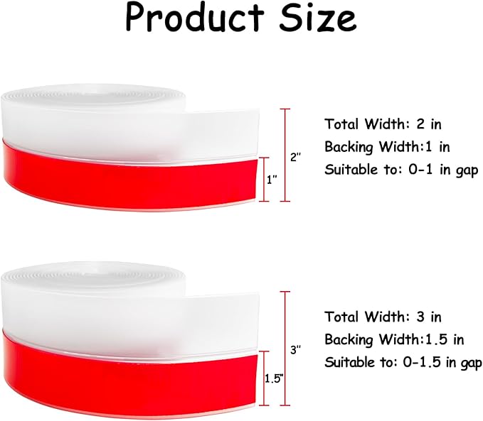 Silicone Weather Stripping, Door Draft Stopper Window Seal Strip for Gaps of Door & Windows, Garage Door Under Bottom, Sealing Tape Shower Doors Sweep (Brown, 2 inch x 20 Ft.)
