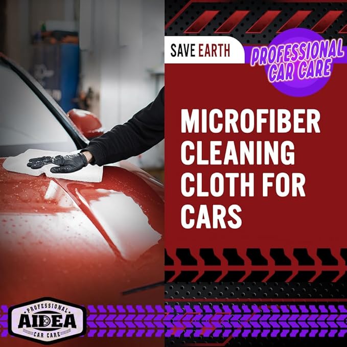 AIDEA Microfiber Cleaning Cloth White 10PK, Microfiber Towels for Cars, Premium Car Cloths, Dusting Cloth Lint Free Cleaning Rags for SUVs, House, Kitchen, Window, Workshops,12×12"