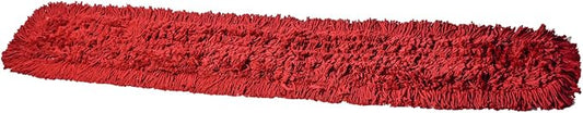 Commercial Dust Mop Replacement Head – 48 x 5 in. Cotton Nylon Reusable Mop Head – Industrial Dust Mop Refill for Floor Cleaning & Janitorial Supplies, Red