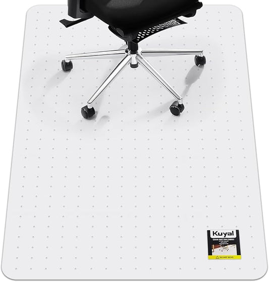 Kuyal Office Chair Mat for Carpet, 36x48 Clear Heavy Duty Computer Chair Mat, Under Desk Protector Carpeted Floors Mat, Easy Chair Movement,Ship Flat