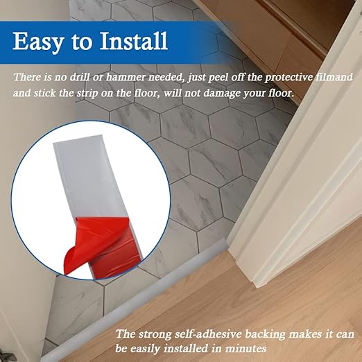 Floor Transition Strip Self Adhesive Floor Cover Strips Laminate 3" Wide Vinyl Flat Divider Transitions (7.5cm, 10Ft, Gray)