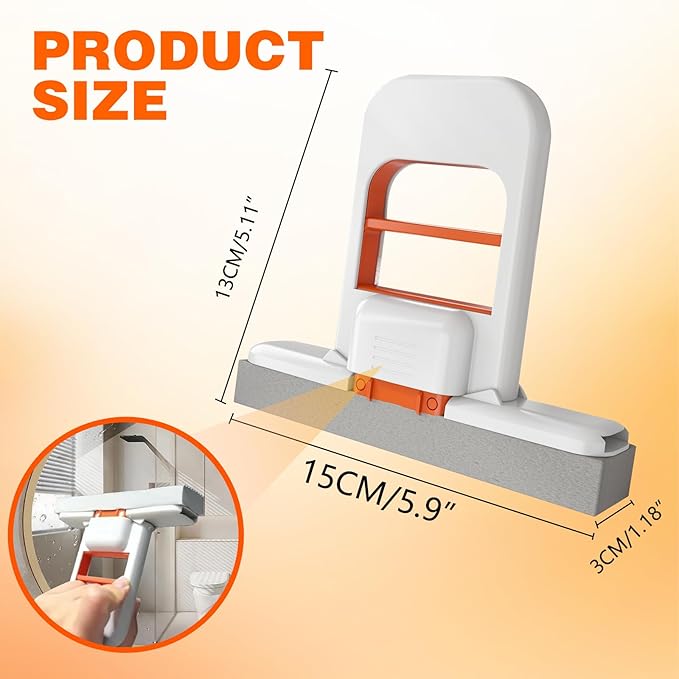 2Pcs Mini Foldable Desktop Mop,Self Squeezing Sponge Mop,Portable Versatile Mop Wet and Dry Use for Small Spaces, Bathroom, Kitchen,Desktop,Glass