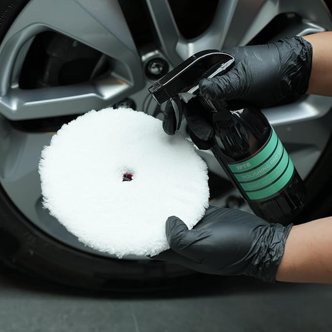 SPTA Polishing Pads, 5Pc 5 Inch 125mm Orbital Buffer Polisher Pads and 1Pc Microfiber Buffing Pads, Foam Polish Pad for Compounding, Polishing and Waxing, for 5''/125mm Backing Plate Car Polisher