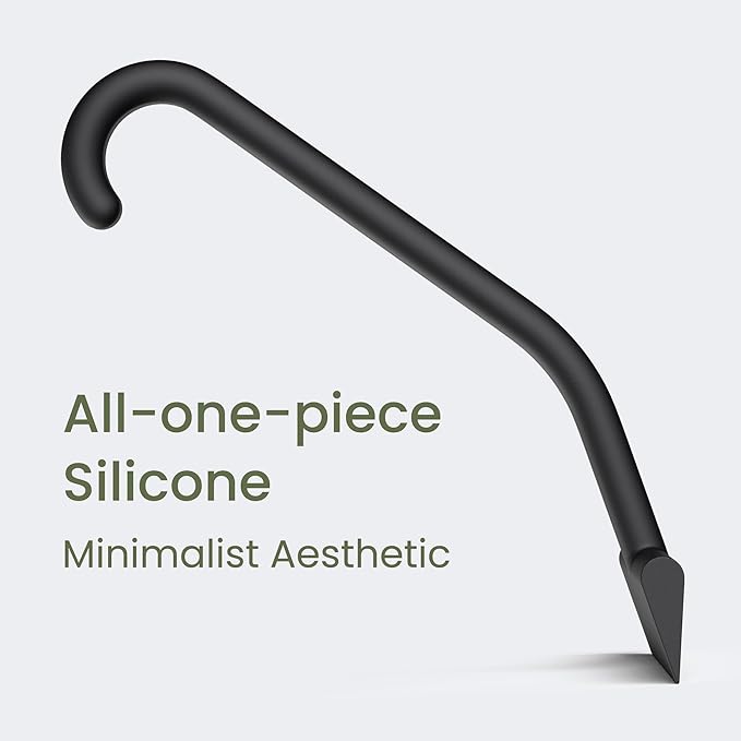 dancemoon JustHang Shower Squeegee for Glass Doors, All-One-Piece Silicone with Built-in Hook Design for Easy Hanging and Cleaning, 10 Inch Black