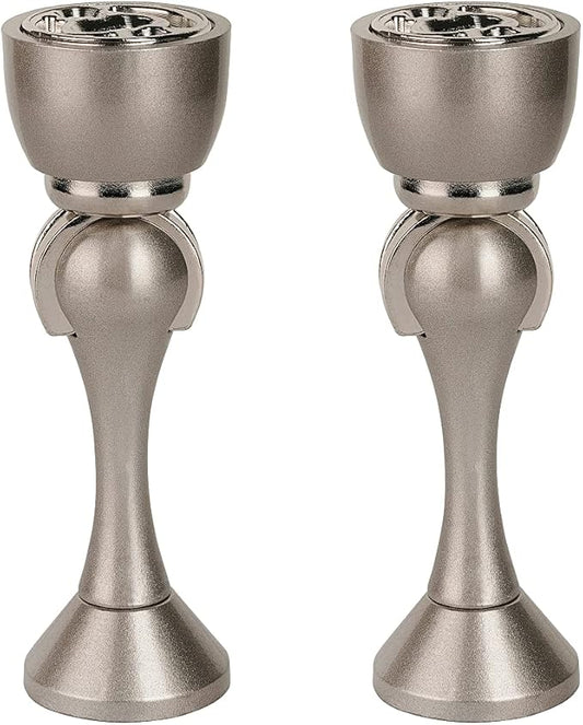 Magnetic Door Stop, Stainless Steel, Magnetic Door Catch, Door Holder, Door Stops, Wall Mounted, Floor Mounted, Door Banging Prevention (Small x 2pack, Satin Nickel)
