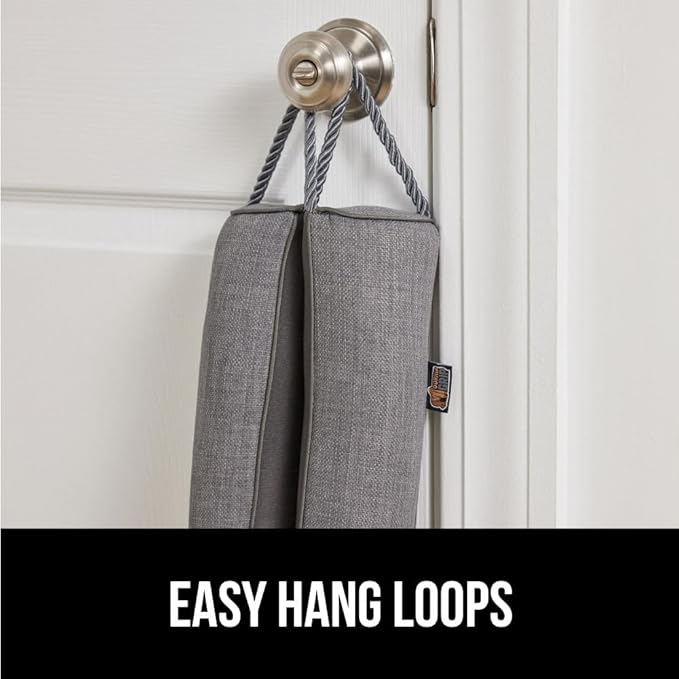 GORILLA GRIP Door Draft Stopper for Bottom of Doors, Weather Stripping Seal Blocks Hot Air, Noise, Bugs, Keeps Cold AC in, Sound Proofing Easy Install Gap Filler, Home Essentials, 32 Inch 2 Pack, Gray