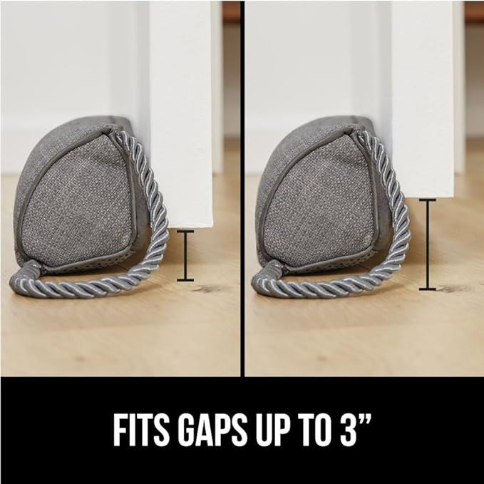 GORILLA GRIP Door Draft Stopper for Bottom of Doors, Weather Stripping Seal Blocks Hot Air, Noise, Bugs, Keeps Cold AC in, Sound Proofing Easy Install Gap Filler, Home Essentials, 34 Inch 2 Pack, Gray