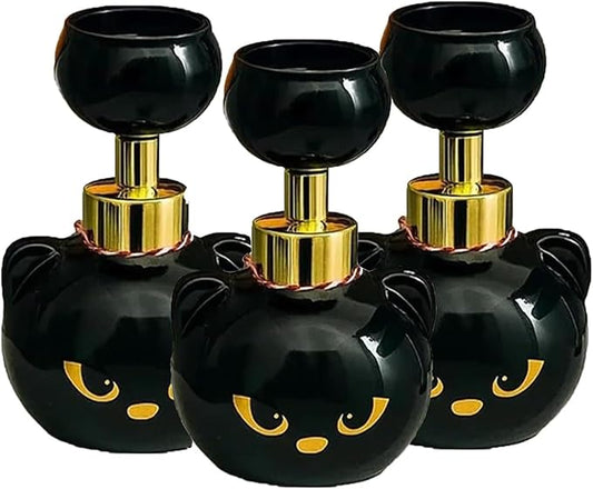 Cute Cat Paw Foam Soap Dispenser, Foaming Hand Dispensers - Pawprint Creates Shaped Bubbles, Black Pump Bottle for Soap, Refillable Empty Foam Liquid Container for Bathroom Kitchen (3)