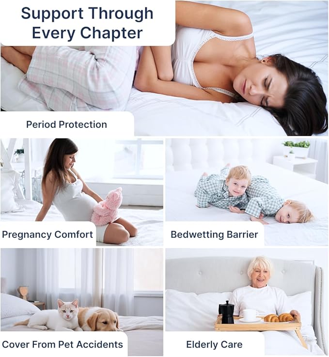 PAULATO BY GA.I.CO Queen Waterproof Mattress Protector – Mattress Cover for Queen Size Bed – Soft Noiseless Hypoallergenic Machine Washable – Waterproof Protector with Deep Elastic Skirt