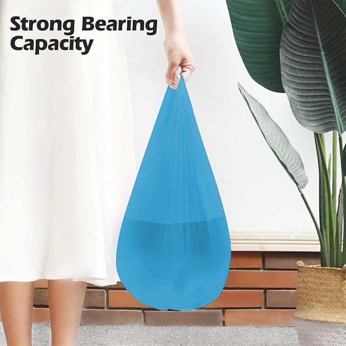2-4 Gallon Portable Trash Bags,60 Counts Thicken portable Small Garbage Bags for Office, Kitchen,Bedroom Trash Can,Strong Trash Bags（Blue）