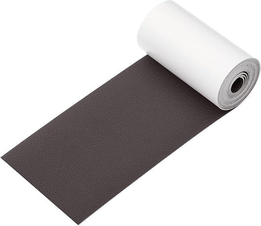 PATIKIL Leather Patches Tape for Furniture, 3.2 x 61 Inch Self Adhesive Vinyl Leather Repair Kit Cover Sheet for Couch, Sofa, Car Seats, Office Chair, Deep Coffee