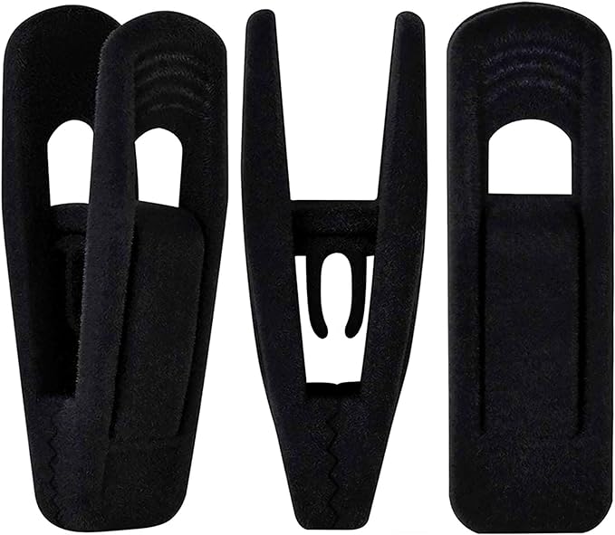Black Velvet Hangers Clips 40 PCS, Pants Hangers Velvet Clips Easily Add to Velvet Hanger, Skirt Suit Pants Clothes Velvet Hangers, Baby Kids Hangers Clips