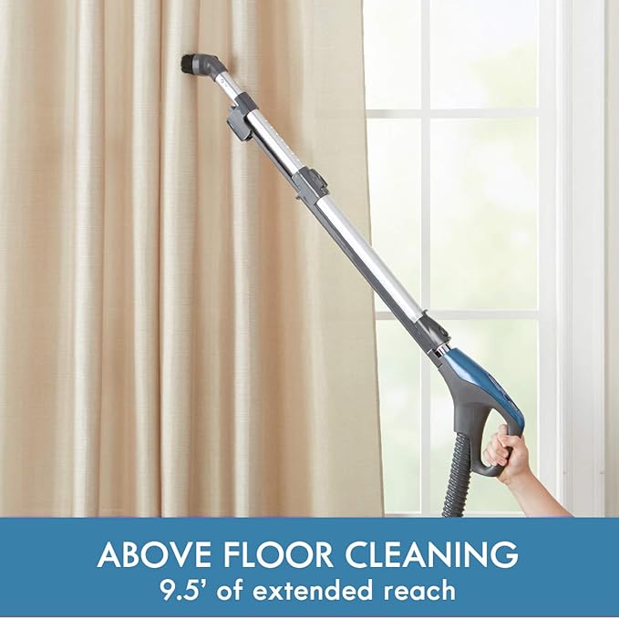 Kenmore BC3005 Pet Friendly Lightweight Bagged Canister Vacuum Cleaner with Extended Telescoping Wand, HEPA, 2 Motors, Retractable Cord, and 4 Cleaning Tools, Blue
