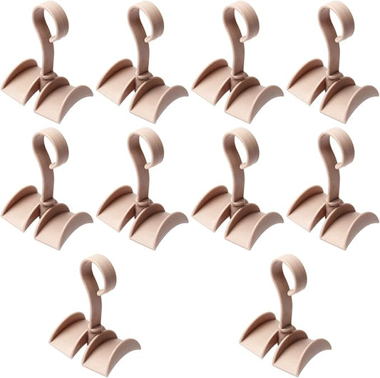 Rotating Belt Hanger 360°Rotatable Organizer 4 Hangers for Drying Towels Bras Clothes Gloves Plastic Laundry Sock Drying Hanger Pink 10Pcs